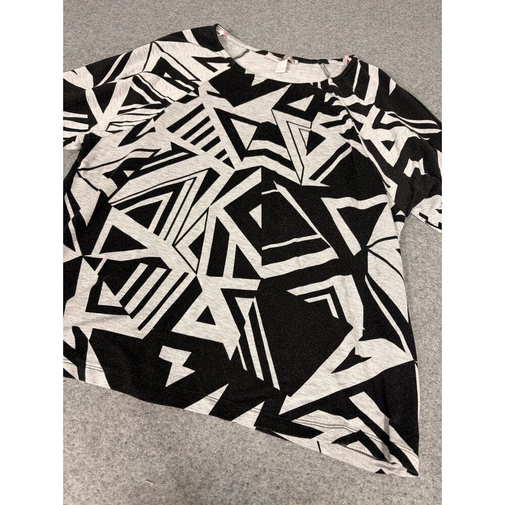 Forever 21 Women's L Black White Geometric Graphic Sweatshirt Pullover - Picture 5 of 8